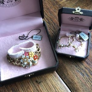 Juicy Couture floral bracelet and earring set